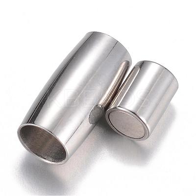 Tarnish Resistant 304 Stainless Steel Magnetic Clasps with Glue-in Ends STAS-G071-44P-1