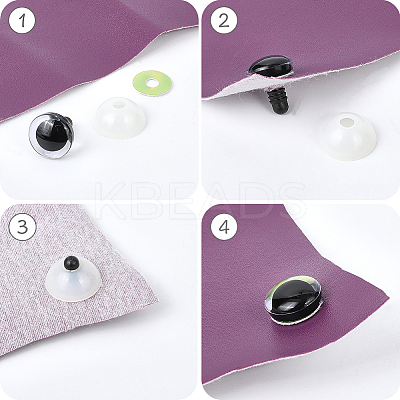 24 Sets 6 Colors ABS Plastic Safety Craft Eye DIY-GF0010-66B-1