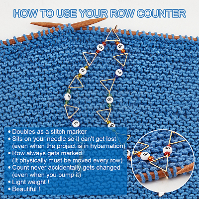 Triangle Ring Knitting Row Counter Chains HJEW-PH01722-1