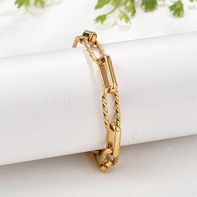 667 Stainless Steel(Grade 201 Equivalent) Chain Bracelets BJEW-P351-01A-G-1