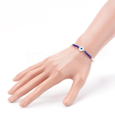 Faceted Glass Beaded Stretch Bracelets BJEW-JB05985-02-1