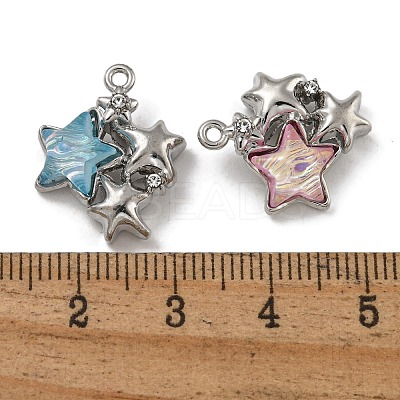 Rack Plating Alloy Rhinestone Pendants PALLOY-F312-04P-1