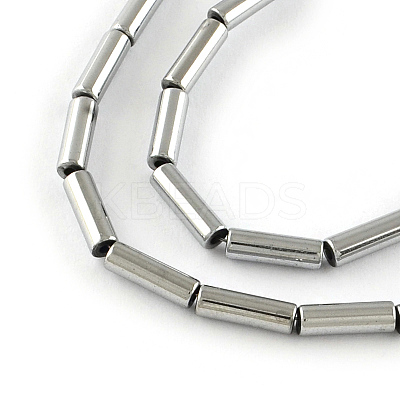 Tube Electroplated Non-magnetic Synthetic Hematite Beads Strands G-R259-38H-1