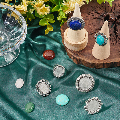 DIY Gemstone Finger Ring Making Kit DIY-SC0022-50-1