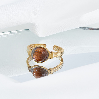 1Pc 304 Stainless Steel Cuff Rings RJEW-LP0002-19-1
