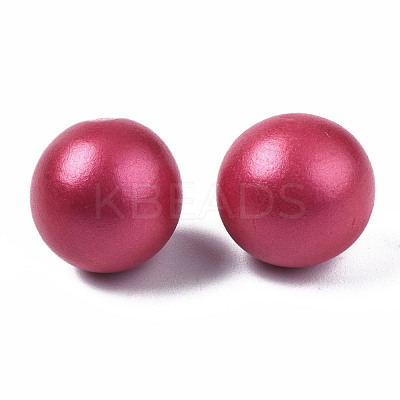 Painted Round Schima Wood Earrings for Girl Women EJEW-T017-01D-1