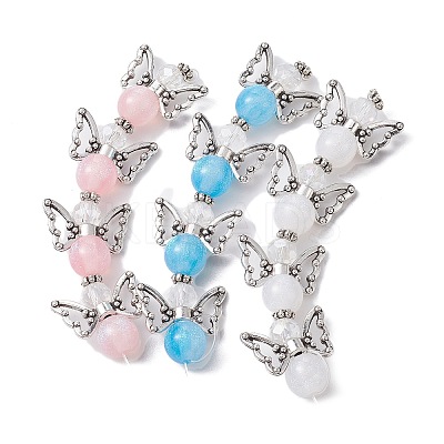 3 Strands 3 Colors DIY Resin Beaded Strands Set AJEW-JB01179-03-1