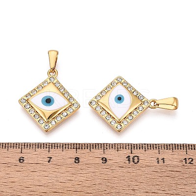 304 Stainless Steel Rhinestone & Enamel Pendants STAS-T072-84A-G-1