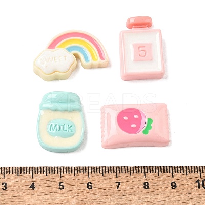 Opaque Resin Cabochons RESI-F072-01-1