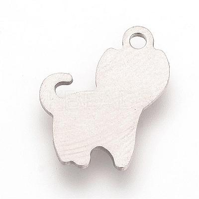 Tarnish Resistant 201Stainless Steel Kitten Stamping Blank Tag Pendants STAS-S057-19-1