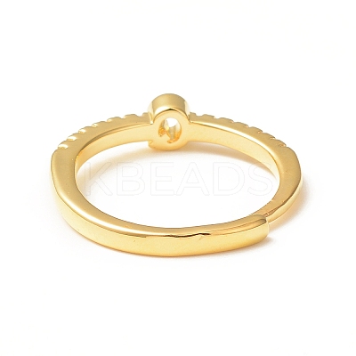 Clear Cubic Zirconia Initial Letter Adjustable Ring RJEW-C052-01G-Q-1