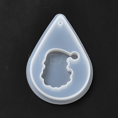 DIY Christmas Santa Claus Pendant Silicone Statue Molds DIY-G056-A04-1