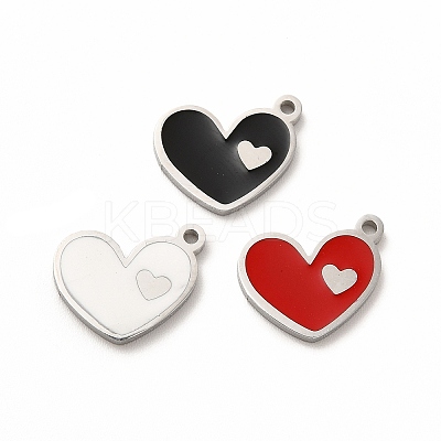 304 Stainless Steel Enamel Charms STAS-F291-08P-1