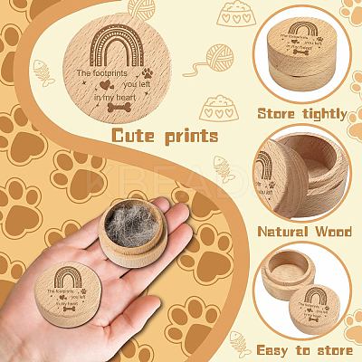 1Pc Beech Wood Engraved Pet Hair Keepsake Boxes CON-CN0001-16D-1