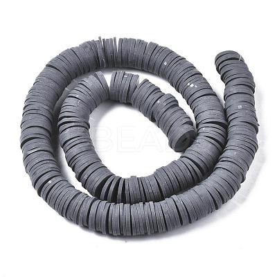 Flat Round Handmade Polymer Clay Beads CLAY-R067-12mm-41-1