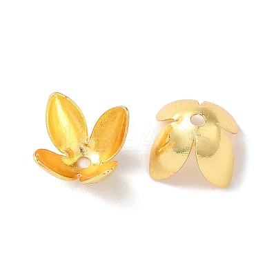 Rack Plating Brass Flower Bead Caps KK-K381-06A-G01-1