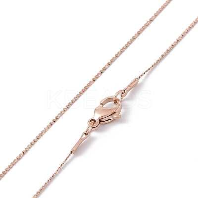 Ion Plating(IP) 304 Stainless Steel Serpentine Chain Necklace for Men Women NJEW-G076-01A-RG-1