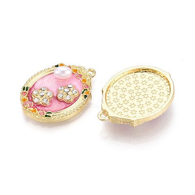 Rack Plating Alloy Enamel Pendants ENAM-N066-11KCG-1