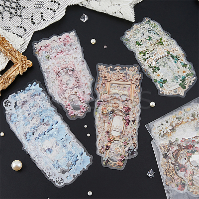 6Sets 6 Styles PET Self-Adhesive Stickers DIY-DC0003-50-1