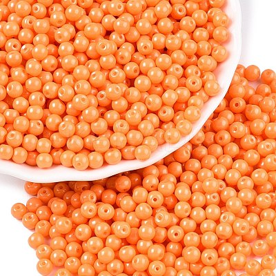 Opaque Baking Paint Glass Beads DGLA-T004-03I-1