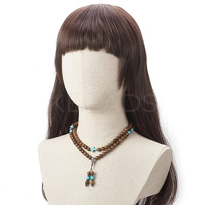 Alloy Gourd Tassel Pendant Necklace NJEW-JN04180-1