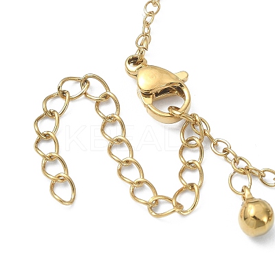 Ion Plating(IP) 304 Stainless Steel Round Ball Charms Bib Necklaces for Women NJEW-D052-05G-1