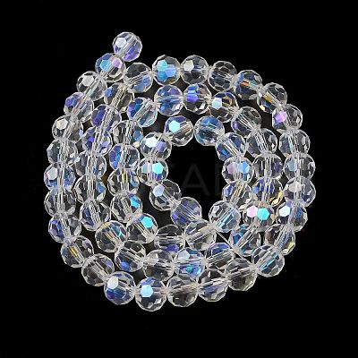Electroplate Transparent Glass Beads Strands EGLA-A035-T8mm-L19-1