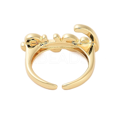 Bass LOVE Open Cuff Rings for Women RJEW-U012-01G-1
