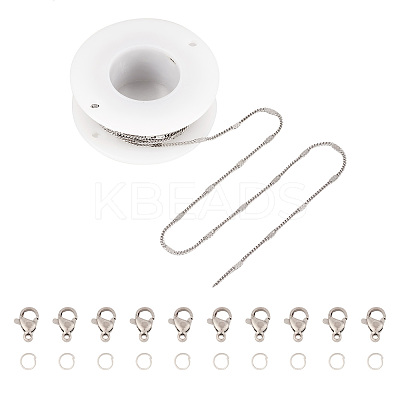 DIY 304 Stainless Steel Figaro Chain Necklaces Bracelet Making Kit DIY-TA0009-99-1