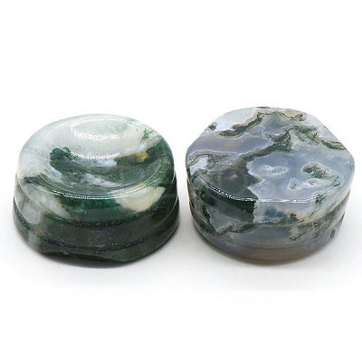 Natural Moss Agate Display Base Stand Holder for Crystal WICR-PW0001-16R-1