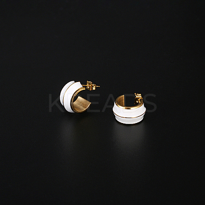 304 Stainless Steel Round Stud Earrings KA7490-1
