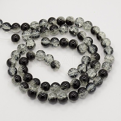 Two Tone Crackle Glass Beads Strands CCG-Q002-4mm-M-1