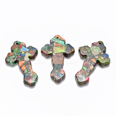 Synthetic Imperial Jasper Big Pendants G-R457-06D-1