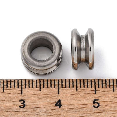 Tarnish Resistant 304 Stainless Steel Grooved Beads STAS-I117-16D-P-1