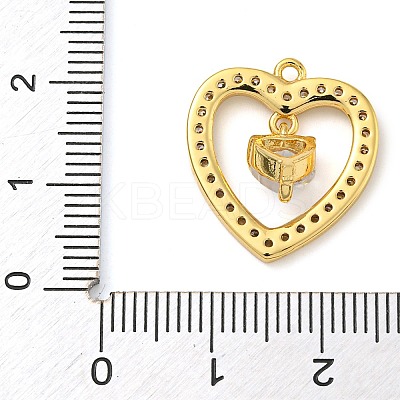 Rack Plating Brass Micro Pave Cubic Zirconia Pendants KK-Z063-21G-1