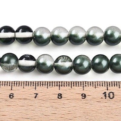Baking Paint Transparent Glass Beads Strands DGLA-N011-8mm-07-1