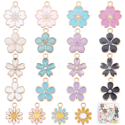 80Pcs 20 Style Light Gold Alloy Enamel Charms & Pendants ENAM-SC0002-73-1