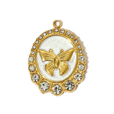 304 Stainless Steel Enamel Pendants STAS-OY005-39G-1