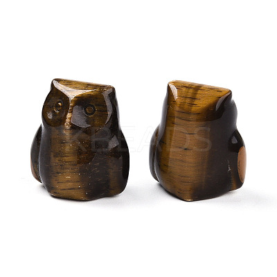 Natural Tiger Eye Owl Display Decorations G-N345-04F-1
