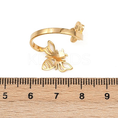 304 Stainless Steel Open Cuff Rings for Women LS-RJEW-K302-03G-1