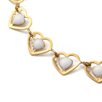 304 Stainless Steel Heart Link Bracelets for Women LS-BJEW-C076-02A-03-1
