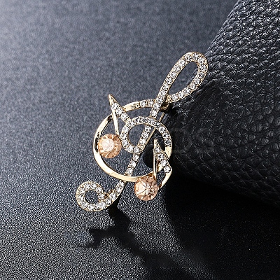 Rhinestone Music Note Brooch Pin MUSI-PW0002-014T-1