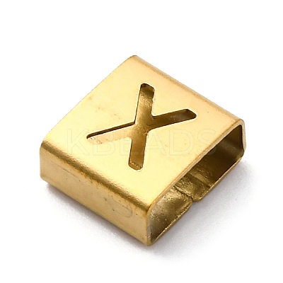 Ion Plating(IP) 304 Stainless Steel Square Slide Charms STAS-L132-15X-G-1