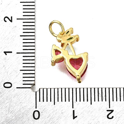 Brass Micro Pave Cubic Zirconia Pendants KK-V011-54G-1