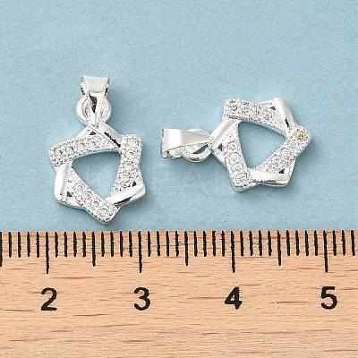 Brass Cubic Zirconia Pendant KK-K273-07S-1