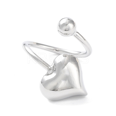 Brass Open Cuff Rings for Women RJEW-D016-07P-1
