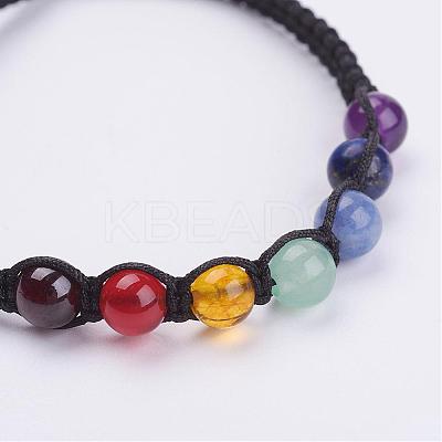 Natural Gemstone Beads Braided Bracelets BJEW-JB02949-1