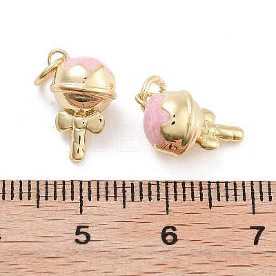 Rack Plating Brass Enamel Charms KK-G512-19A-G-1