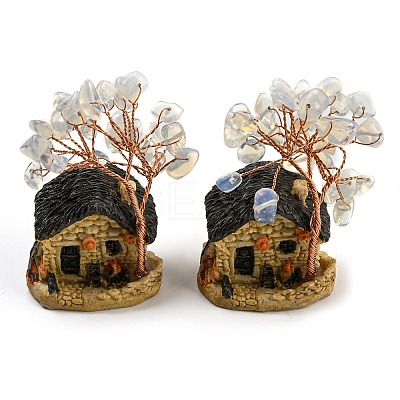 Resin & Opalite Model Ornament DJEW-Z001-01G-1