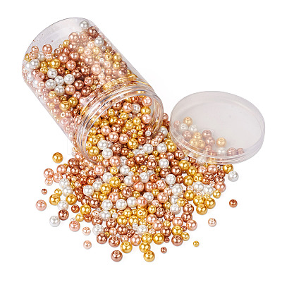 11 Strands 11 Styles Baking Paint Pearlized Glass Pearl Round Bead Strands HY-CW0001-04-1